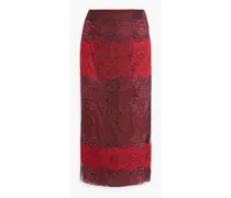 Chantilly lace midi skirt - Burgundy