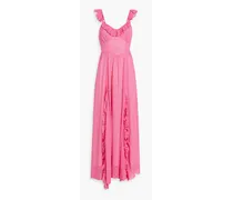 Junia ruffled polka-dot chiffon maxi dress - Pink