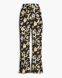 Nanushka Printed silk-twill track pants - Black Black