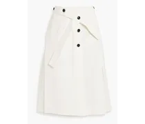 Layered cotton midi skirt - White