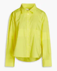 Victoria Beckham Embroidered cotton-poplin shirt - Yellow Yellow