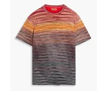 Space-dyed cotton-jersey T-shirt - Red