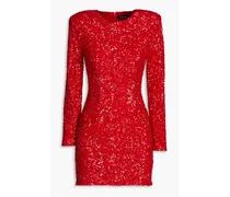 Nikki sequined tulle mini dress - Red