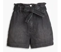 Clark belted denim shorts - Gray