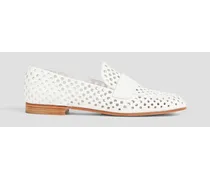 Thierry perforated leather loafers - White