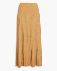 Tory Burch Ribbed cotton-blend midi skirt - Neutral Neutral