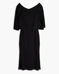 Dolce & Gabbana Cape-effect silk-blend dress - Black Black