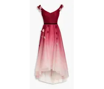 Off-the-shoulder dégradé tulle gown - Pink