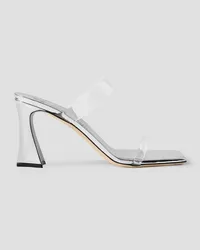 Giuseppe Zanotti Vanilla PVC and metallic patent-leather mules - White White