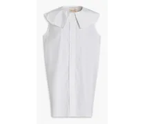 Samet cotton-poplin mini shirt dress - White