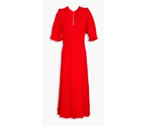 Victoria Beckham Cold-shoulder cutout crepe midi dress - Red Red