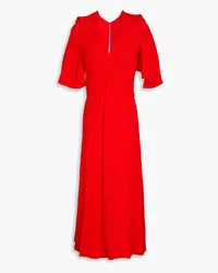 Victoria Beckham Cold-shoulder cutout crepe midi dress - Red Red