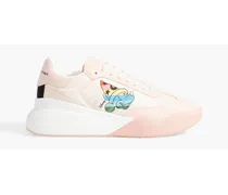 Disney Loop printed shell and faux suede sneakers - Pink
