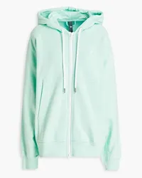 adidas Oversized logo-print organic French cotton-terry zip-up hoodie - Green Green