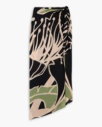 Johanna Ortiz Sleep In Wonderland layered printed silk-georgette tapered pants - Black Black