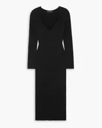 arch4 Aubree ribbed cashmere midi dress - Black Black