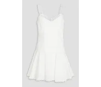 Huelva lace-paneled broderie anglaise cotton-blend mini dress - White