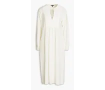 Tie-detailed crepe midi dress - White