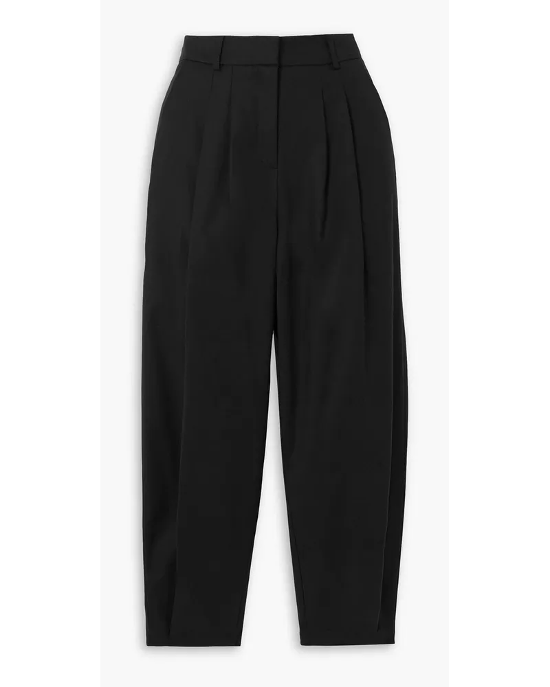 Mother of Pearl Pleated TENCEL Lyocell-blend tapered pants - Black Black