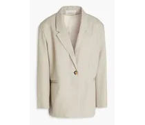 Oversized twill blazer - White