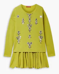 Altuzarra Melissa layered embellished cotton mini dress - Yellow Yellow