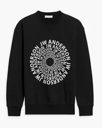 J.W.Anderson Embroidered French cotton-terry sweatshirt - Black Black