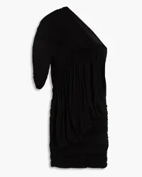 Rick Owens One-shoulder draped stretch-jersey mini dress - Black Black