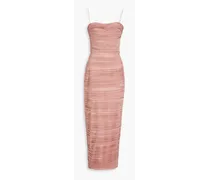 Pleated chiffon maxi dress - Pink