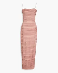 RASARIO Pleated chiffon maxi dress - Pink Pink