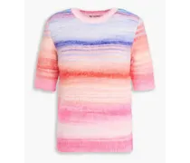 Brushed striped wool-blend top - Multicolor