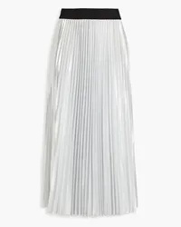 Maje Pleated lamé midi skirt - Metallic Metallic