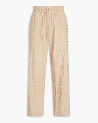 LE 17 SEPTEMBRE Cotton-blend seersucker pants - Neutral Neutral