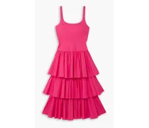 Alexis tiered cotton midi dress - Pink