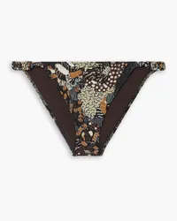 Ulla Johnson Porto braided printed bikini briefs - Brown Brown