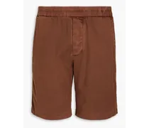 Cotton-blend canvas shorts - Brown