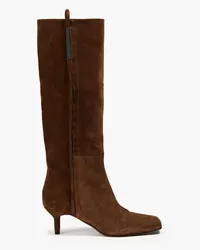 Brunello Cucinelli Bead-embellished suede boots - Brown Brown