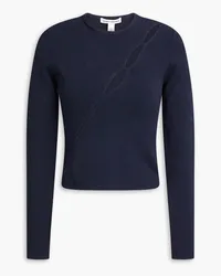 Autumn Cashmere Cutout ribbed-knit sweater - Blue Blue