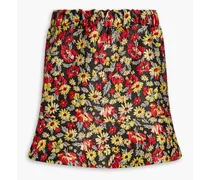 Floral-jacquard mini skirt - Black