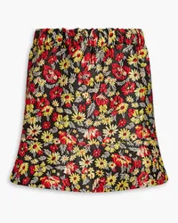 Ganni Floral-jacquard mini skirt - Black Black