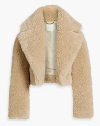 Ronny Kobo Helena cropped faux shearling jacket - Neutral Neutral