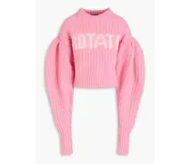 Jacquard-knit merino wool and alpaca-blend sweater - Pink