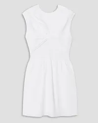 TOVE Iona twisted smocked cotton-poplin mini dress - White White