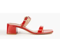 Sandy patent-leather mules - Red