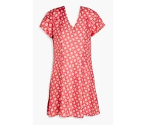 Tainey printed satin mini dress - Red