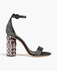 Ferragamo Azalea crystal-embellished leather sandals - Black Black