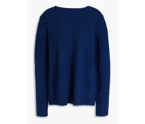 Embroidered ribbed cashmere sweater - Blue