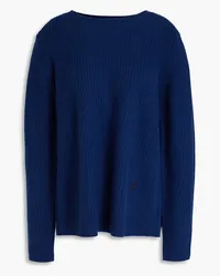 Tory Sport Embroidered ribbed cashmere sweater - Blue Blue