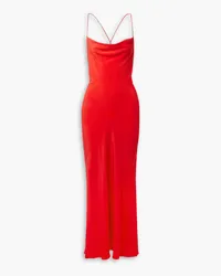 Matteau Draped silk crepe de chine maxi dress - Red Red