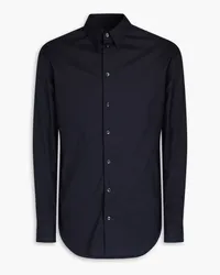 Giorgio Armani Cotton-blend poplin shirt - Blue Blue