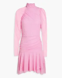 ROTATE Birger Christensen Ruched stretch-lace mini dress - Pink Pink